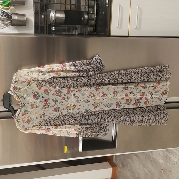 💕CURRENT AIR💕 Floral Combo Mixed Print Shine Midi Dress ~ Medium M NWT - Picture 10 of 16